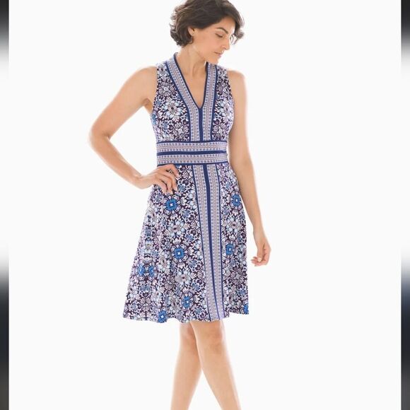 Maggy London Floral Blue and White Midi Dress - Picture 4 of 10